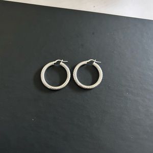 Silver hollow hoops